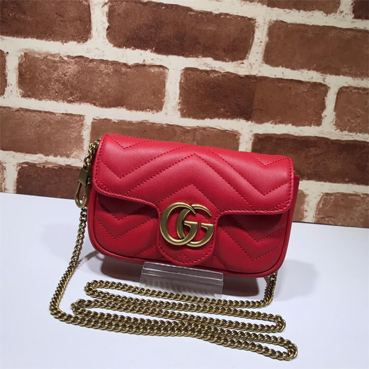 Replica Gucci GG Marmont Matelasse Leather Super Mini Bag 476433 DSVRT 6433 (2)
