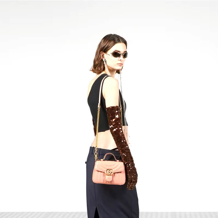 Replica Gucci GG Marmont Mini Top Handle Bag 547260 AABZE 6707 (8)