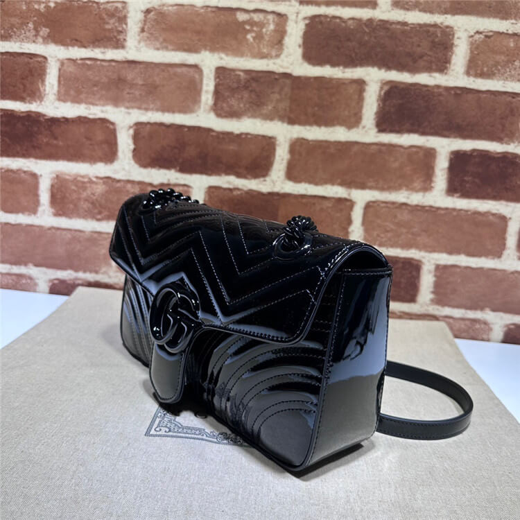 Replica Gucci GG Marmont Patent Small Shoulder Bag 443497 AACC2 1000 (3)