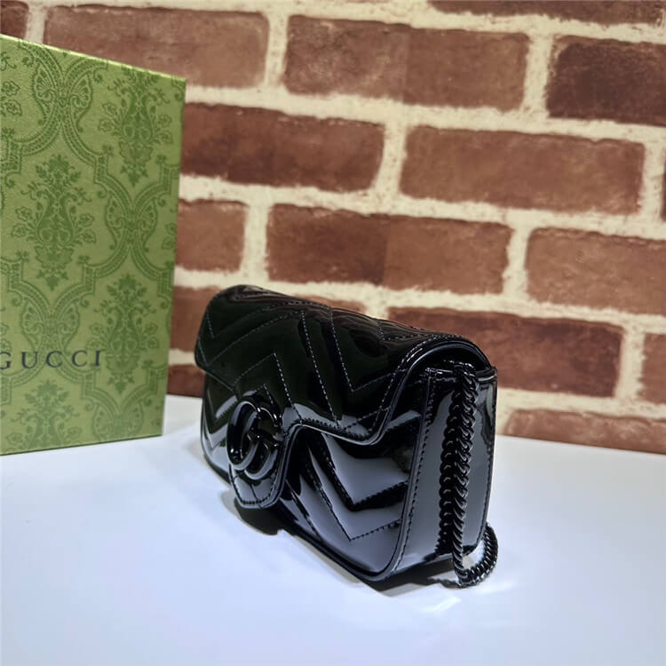 Replica Gucci GG Marmont Patent Super Mini Bag 476433 AACDE 1000 (3)