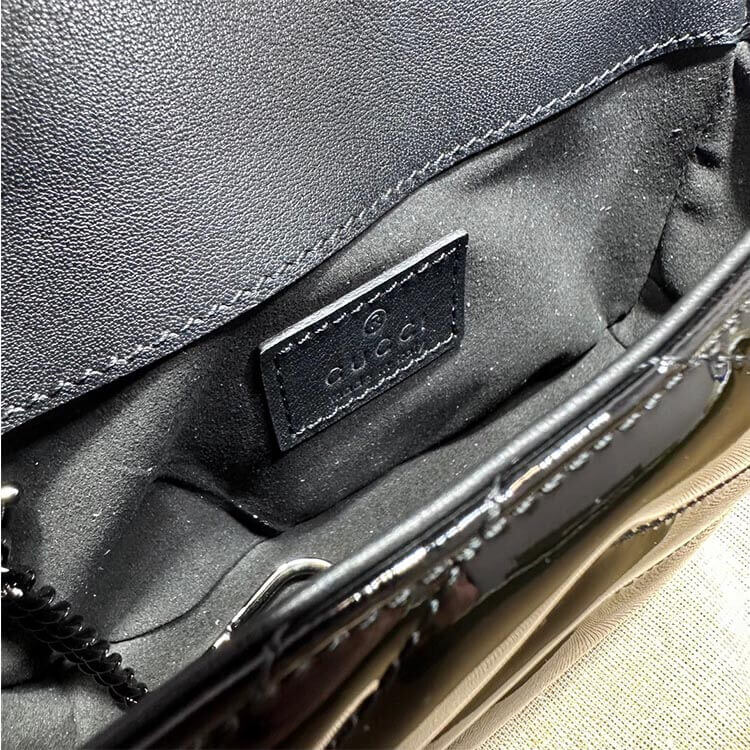 Replica Gucci GG Marmont Patent Super Mini Bag 476433 AACDE 1000 (6)