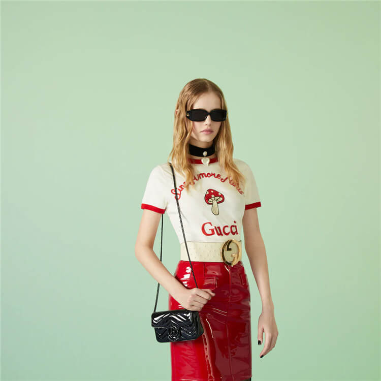 Replica Gucci GG Marmont Patent Super Mini Bag 476433 AACDE 1000 (7)