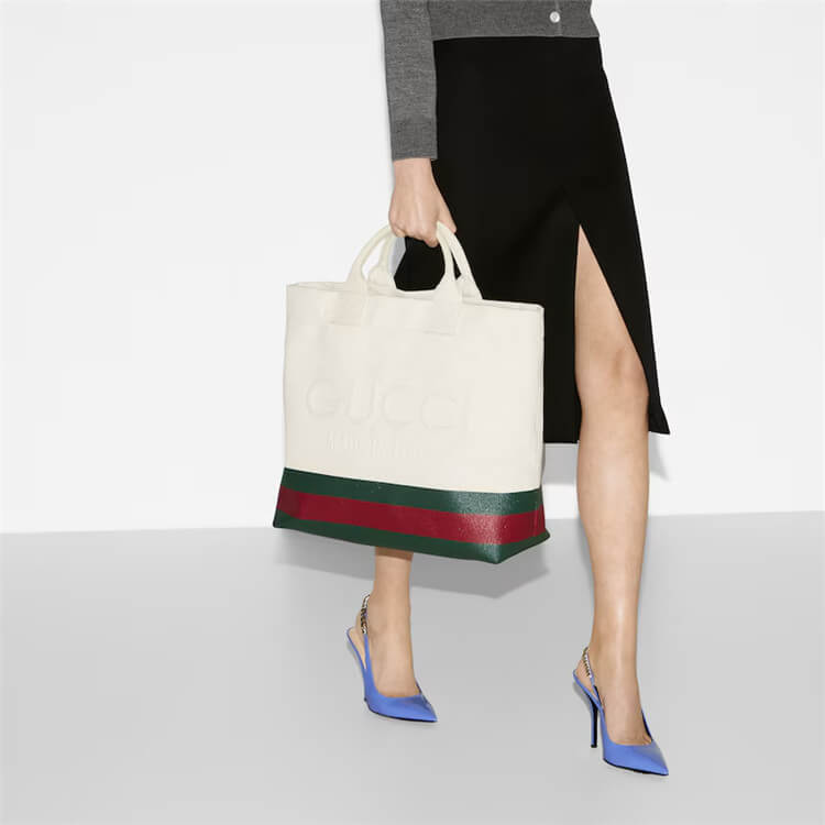 Replica Gucci Canvas Tote Bag With Embossed Detail 782741 FAC4W 8477 (9)