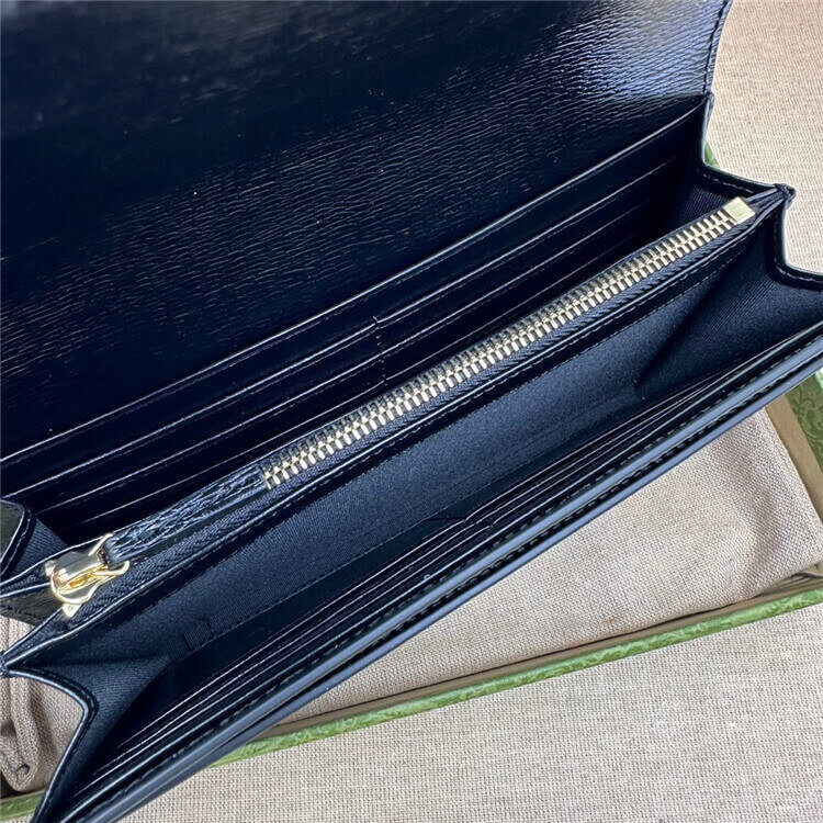 Replica Gucci Continental Wallet With Gucci Script 772638 0OP0N 1000 (4)