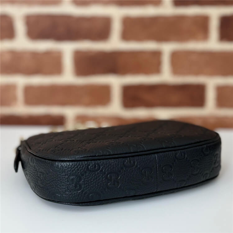 Replica Gucci GG Emblem Small Shoulder Bag 815409 AAEEM 1000 (5)