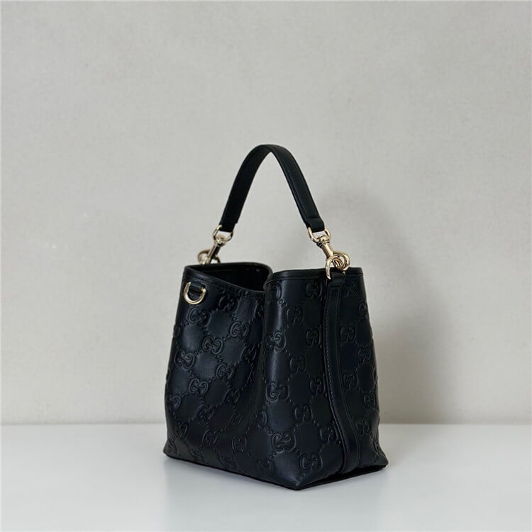 Replica Gucci GG Emblem Small Bucket Bag 815118 AAFDV 1000 (3)